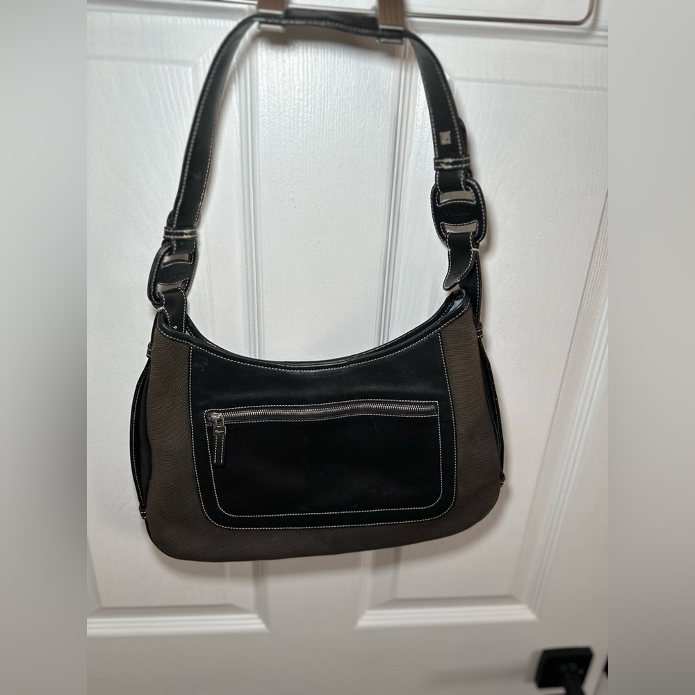 Salvatore Ferragamo Shoulder Bag Canvas/Leather Black/Brown AU-21 3374 Italy
